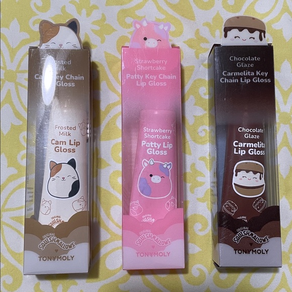 TONYMOLY Lip Gloss Keychain Bundle of 3 Squishmallow Collab NIP - Picture 2 of 9